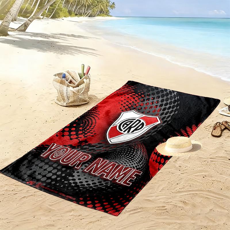 Name Custom River Plate Print Beach Towel, Large Soft Quick Dry Towel for Beach Camping Swimming