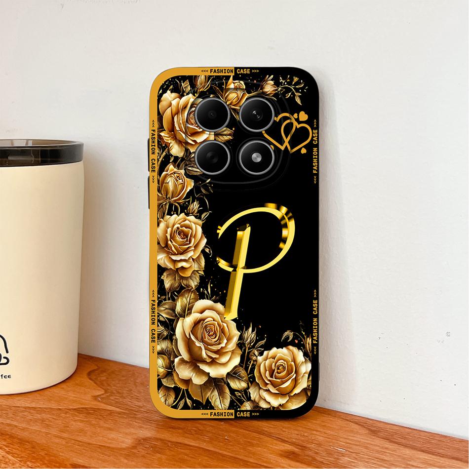 Чехол для Poco M8 Pro / Poco M5 M5S Модный с розовыми буквами Мягкий жидкий силиконовый чехол для телефона для Poco M 8 M 5 Легкий Funda