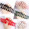 24pcs/set DIY Quick Nails Long Square Head Solid Color False Nails Multicolor Strips Finished Wear Manicure