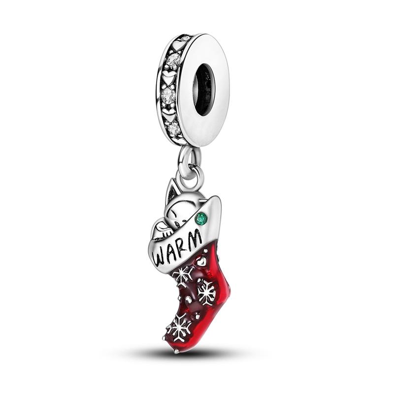 Новый шарм-бусина из стерлингового серебра 925 пробы Красная вишня Клубника Сердце любви Шарм Подходит для оригинального браслета Подвеска DIY Украшения для женщин