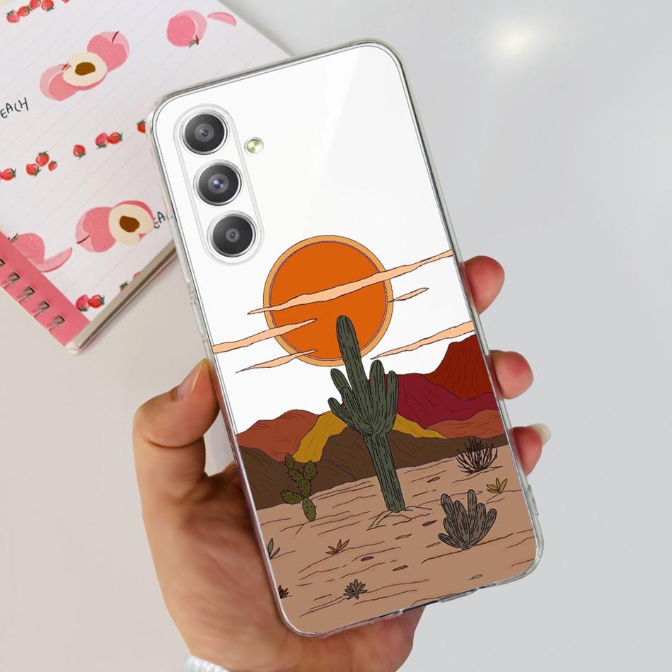 Чехол для Samsung Galaxy A55 Чехол Samsung A55 5G SM-A556B Модный Принт Мягкий Силикон ТПУ Задняя Крышка Телефона