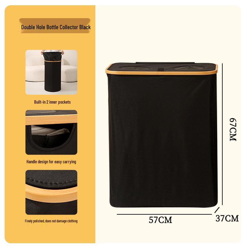 Elegant Foldable Laundry Hamper - Spacious Bathroom Storage Basket