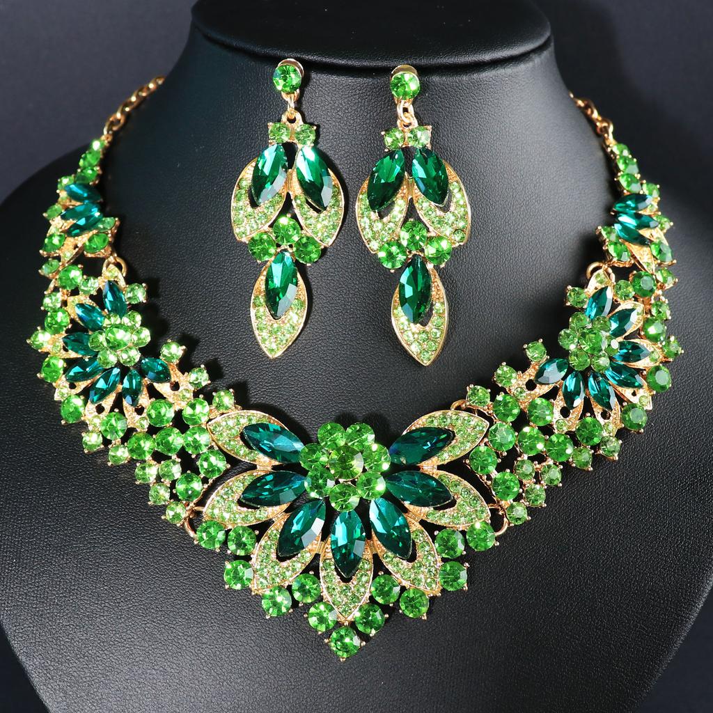 Товар Серьги Комплект Цепочка 2-х Части Кристалл Стеклянный Сплав Платье Аксессуары Женское Ожерелье