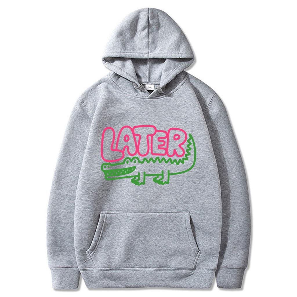 Later Gator Graphic Hoodies Funny Crocodile Meme Men Women Fashion Clothes Winter Oversized Couple Tops Winter Fleece Streetwear