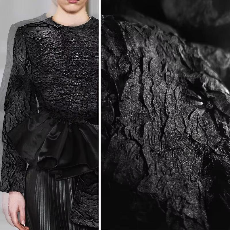 50x75см Шифон 3D Текстура Креп Плиссированная Ткань Юбка Рубашка Дизайнерская Ткань DIY Шитье Сценическая Одежда Свадебное Платье Декор