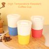 Кружка для кофе 380 мл, пищевой материал, термостойкая, толстая, герметичная, устойчивая к трещинам, дорожная кружка с крышкой, многоразовая