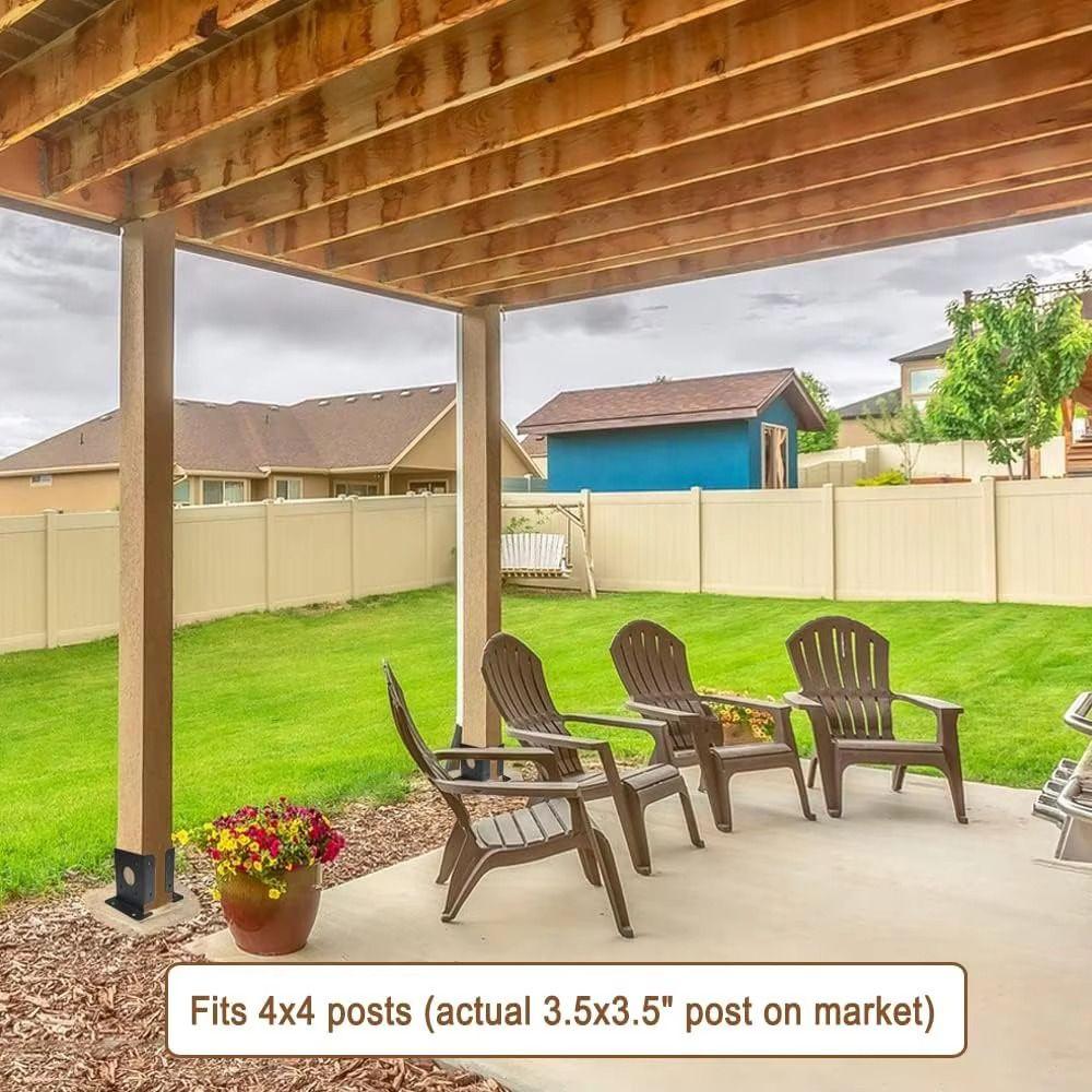 2pcs Sturdy Support Wood Fence Pergola Brackets Easy Installation Adjustable Design Post Base Brackets Sturdy Durable