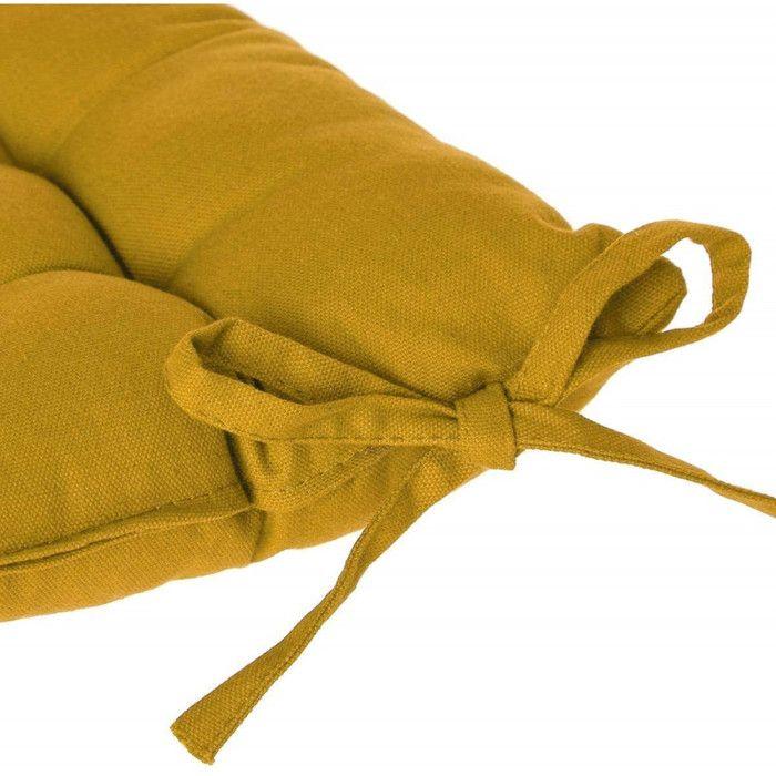 Galette de chaise à nouettes 38 x 38 cm Atmosphéra - Ocre