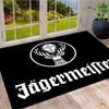 Ковер с логотипом оленя Jagermeister, Черный фон, Печатная зона, Ковер для пола, Винтажный, Для бара, Нескользящий, Прямоугольный коврик, Мужская комната, Игровая комната, Гостиная, Спальня, Домашний декор, Ковер