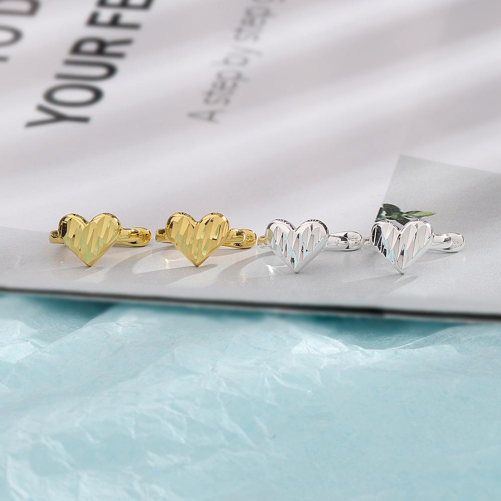 Сверкающие клипсы для ушей Love, маленькие и изысканные, режущая поверхность, серьги без пирсинга ушей, нежные серьги-клипсы в форме сердца для женщин