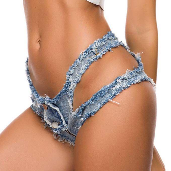 Осенние женские рваные джинсовые шорты с низкой талией