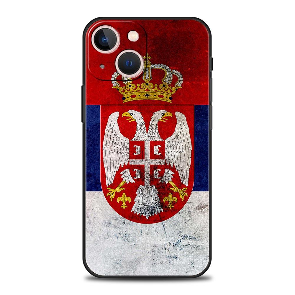 Флаг Сербии Значок Чехол для телефона Для iPhone 16e 15 14 13 12 11 Pro Max XS X XR SE 7 8 Plus Чехол iPhone 16 Мягкий ТПУ Чехол