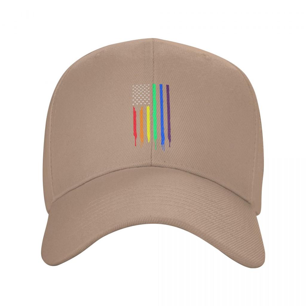 Rainbow American Flag Gay Pride Baseball Cap Sports Unisex Women's Adjustable LGBT Lesbian Dad Hat Summer Hats Snapback Caps