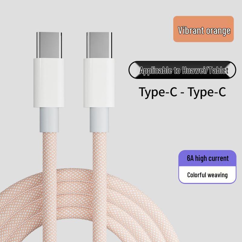 Плетеный кабель 66 Вт, совместимый с Huawei и Xiaomi, Кабель быстрой зарядки Apple 15 PD 20 Вт