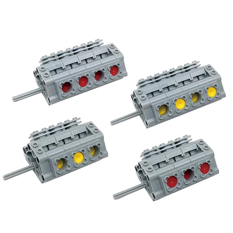 Технические детали V6 V8 V12 Строительные блоки Кирпичи Двигатель Динамическая модель Цилиндр Поршень Высокотехнологичные автомобили Аксессуары Образовательные