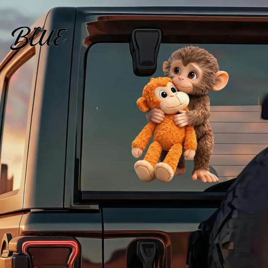 Colorful Car Decals 1 Sheet Sticker Monkey Punch Window Decal Waterproof DIY Scratch Resistant Laptop Water Bottle Phone Case Travel Auto