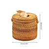 Simple Style Handmade Rattan Tissue Box Toilet Paper Cover Dispenser for Bathroom Home Office Hotel Napkin Storage Container