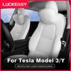 Для Tesla Model 3 Model Y автомобильная подушка для шеи, аксессуары для интерьера, автомобильная пена с эффектом памяти, замша, подголовник для путешествий, поясничная подушка