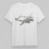 Men's Classic T-Shirt Twin-Engine Aircraft Line Art Graphic Oversize Cotton Tee