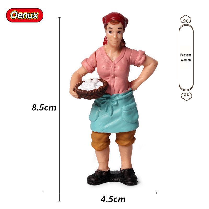 Plastic Farm Figures: Farmer, Woman, Ranch Worker, Police