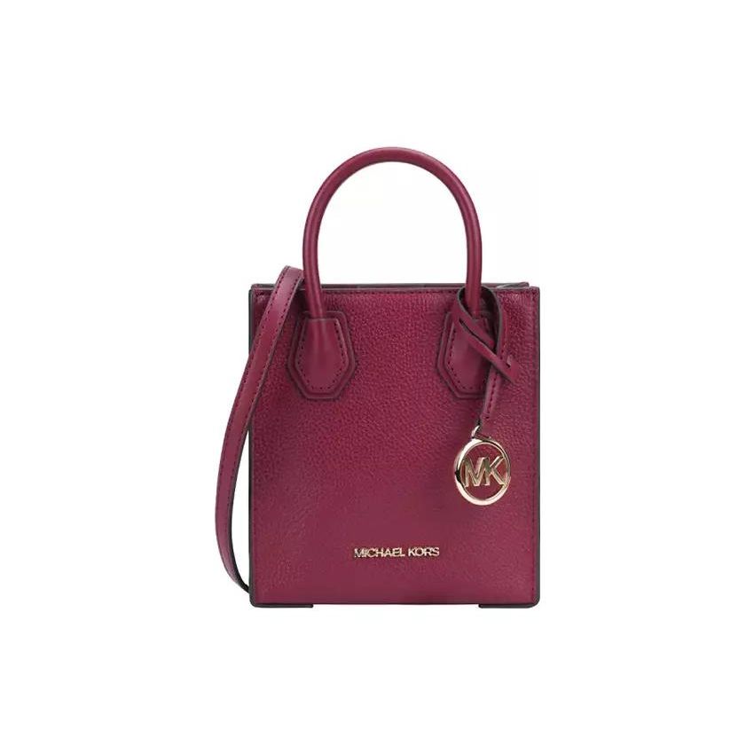 Michael Kors Сумка-тоут с подвеской-буквой Mk, из натуральной кожи с текстурой гальки, сумка для покупок, сумка через плечо, мини-сумка-тоут женская 35S1GM9TOL-MULBERRY