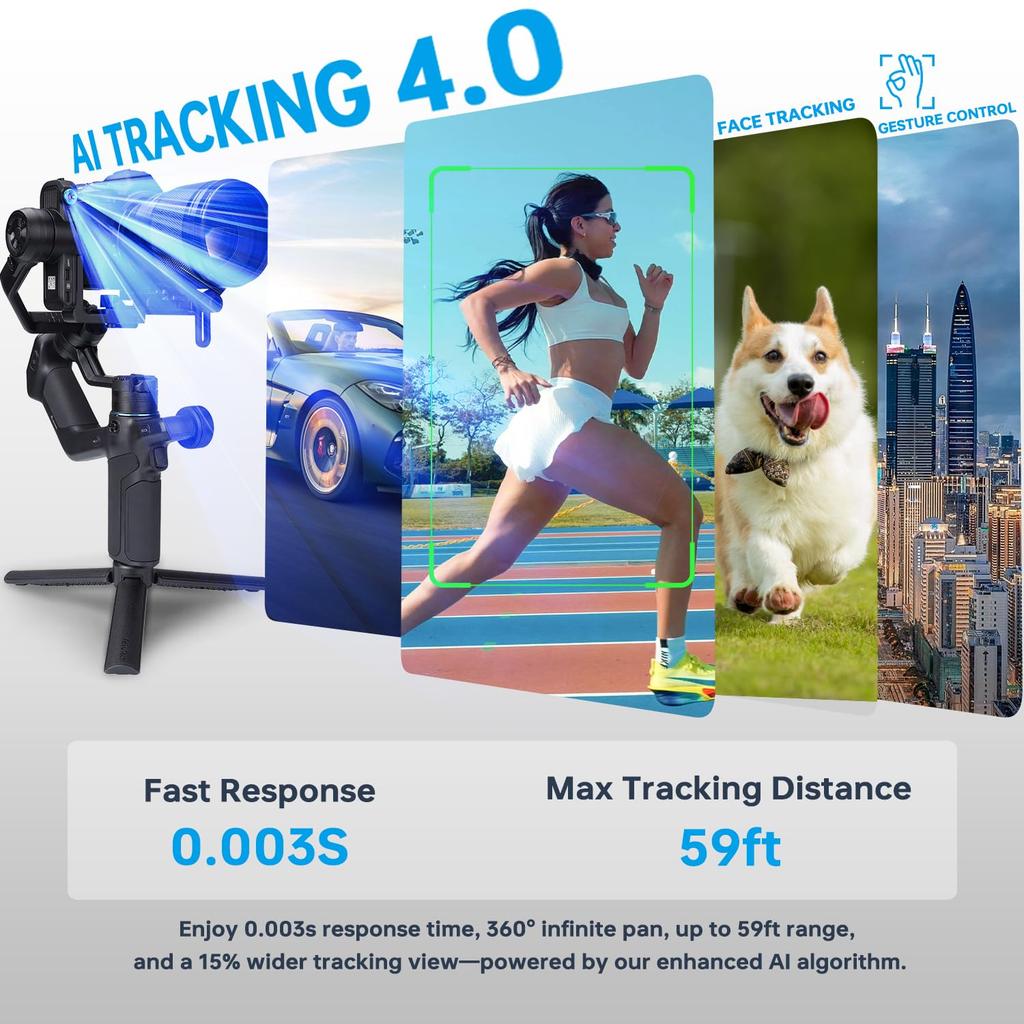 Стабилизатор FeiyuTech SCORP PRO для экшн-камеры Широкий диапазон изображения камеры самолета Штатив ИИ Съемный пульт дистанционного управления Зум Автоматическая ось Наружная видеосъемка Мини-3