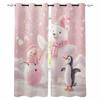 Рождественские розовые белые медведи пингвины шторы блэкаут для гостиной спальни оформление окна жалюзи шторы кухонные шторы