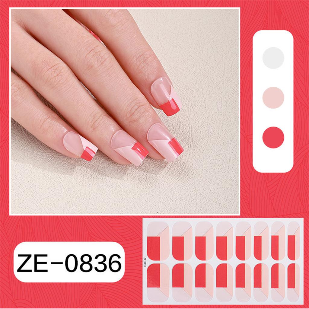 French Tip Gels Nail Strips Glittering Gels Nail Sticker Lovely Nail Polish Strips Gels Nail Wrap Nail Art Sticker