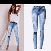 Women Fashion Holes Jeans Low Waist Demin Pants Plus Size