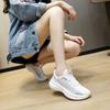 Women's Flying Fabric Air-cuhion Running Sneakers Summer New Breathable Hiking Shoes Trendy Lace-up Sports Tennis Training Shoes