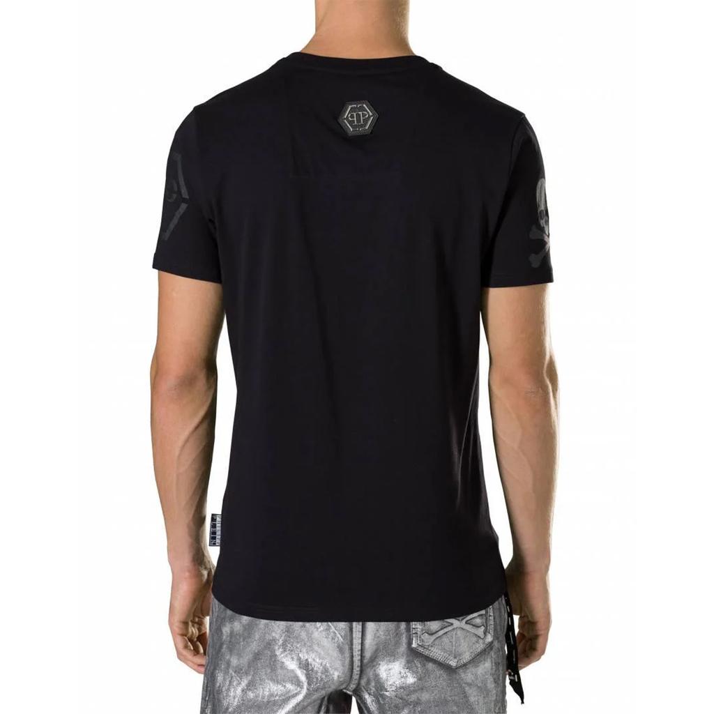 Philipp Plein Mens Monotone Logo Diamante T-Shirt