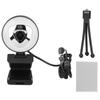 Webcam HD 1080P 30FPS Inbuilt Microphone Fill Light 3 Level Brightness Plug and Play Wide