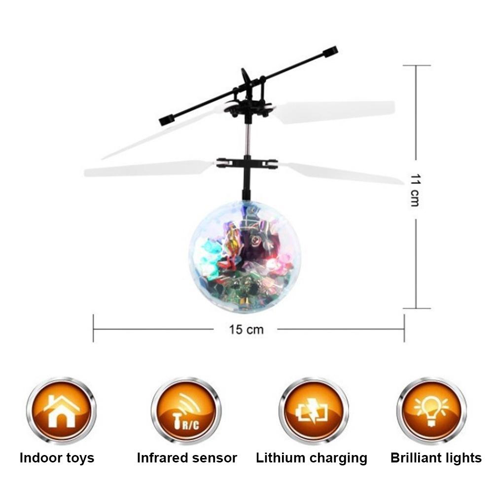 Intelligent Sensing Electric Flying Magic Ball Colorful Lights Crystal Ball Flying Toy Kids Gift