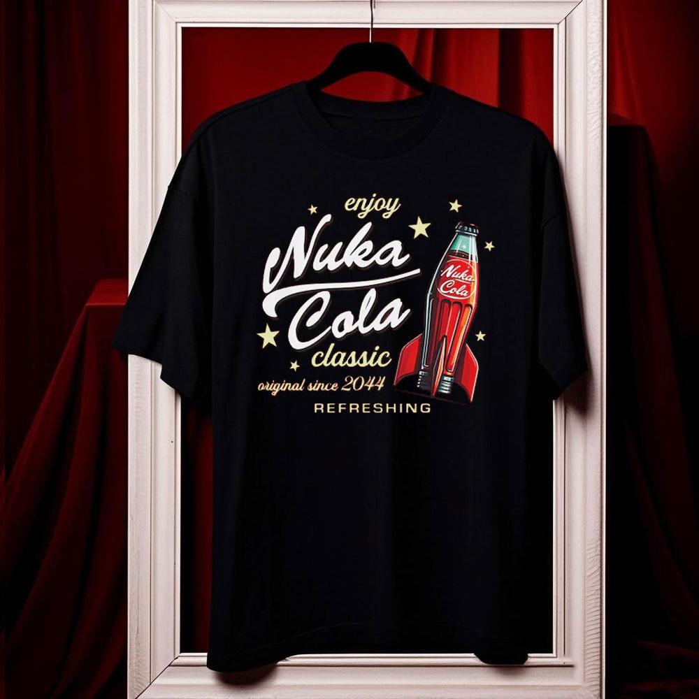 Футболка унисекс из мягкого хлопка Nuka Cola Fallout, смешные футболки, винтажная красная футболка 2044, топы, подарок для фаната, мужская одежда харадзюку