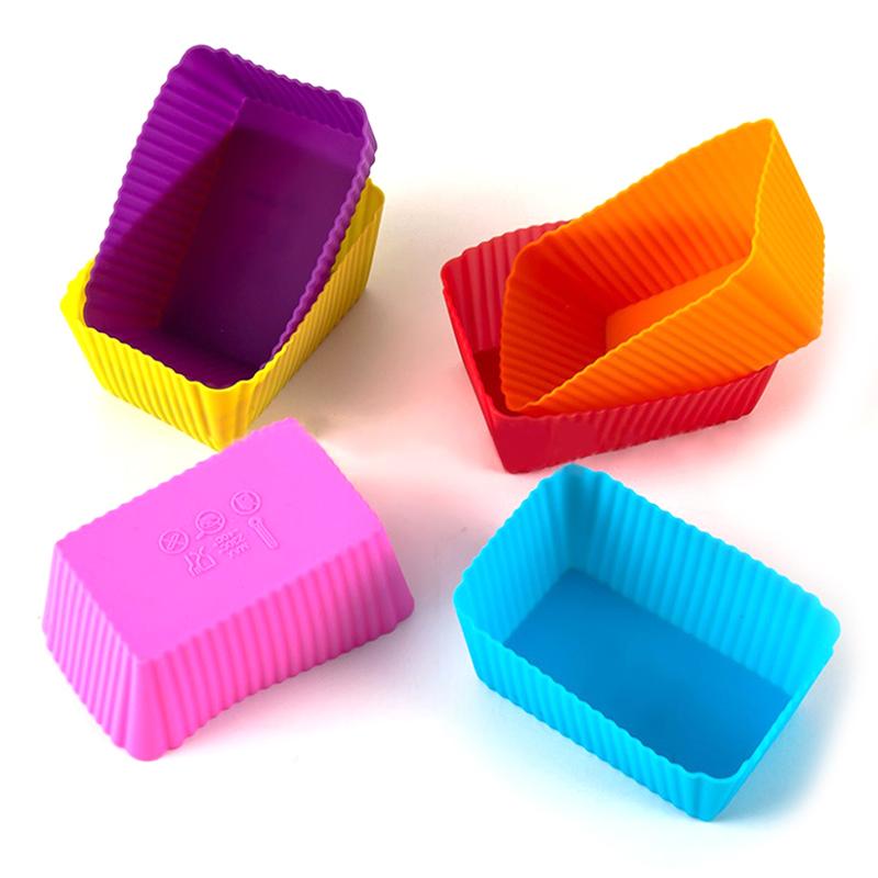 6шт силиконовые формы для торта прямоугольные мягкие формы для кексов и кексов