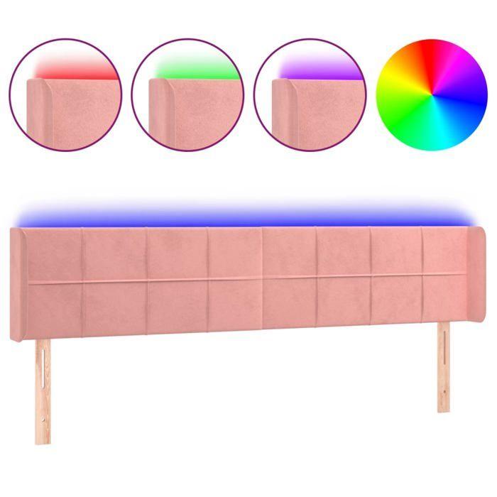 VidaXL LED Headboard Bedroom Furniture Double Bed Accessory Head of Bed Frame Interior Pink 3123307