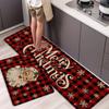 Christmas Print Area Rug Anti-slip Stain Resistant Kitchen Rug For Living Room Bedroom Kitchen Office