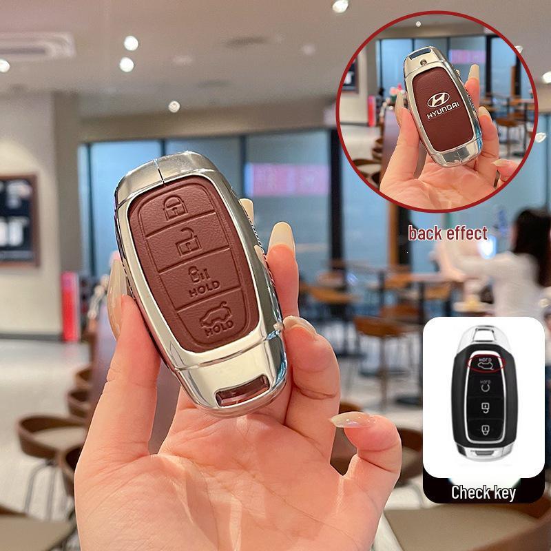 2022 Hyundai Custu Key Cover: Durable Metal & Leather Protective Case