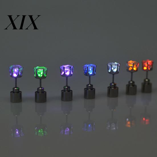 Stud Earring 1Pc Ear Flashing Eye-catching High Transparency Handmade Faux Women Crystal Decorate Portable LED Accessories