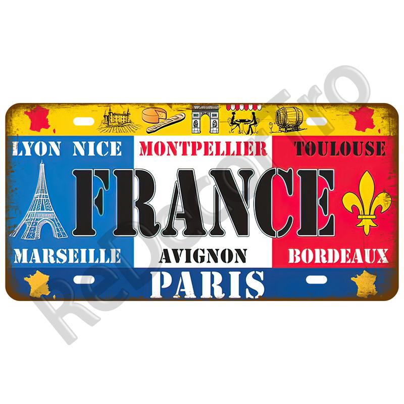 Metal Sign Germany USA Country Flag Tin Sign Plaque France Israel Spain Tinplate Plate For Wall Home Restaurant Craft Bar Decor