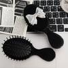 Mini Hair Comb With Mirror Foldable Comb Travel Portable Massage Women Girl Hair Brush Black Boeknot Comb Styling Tools Gift