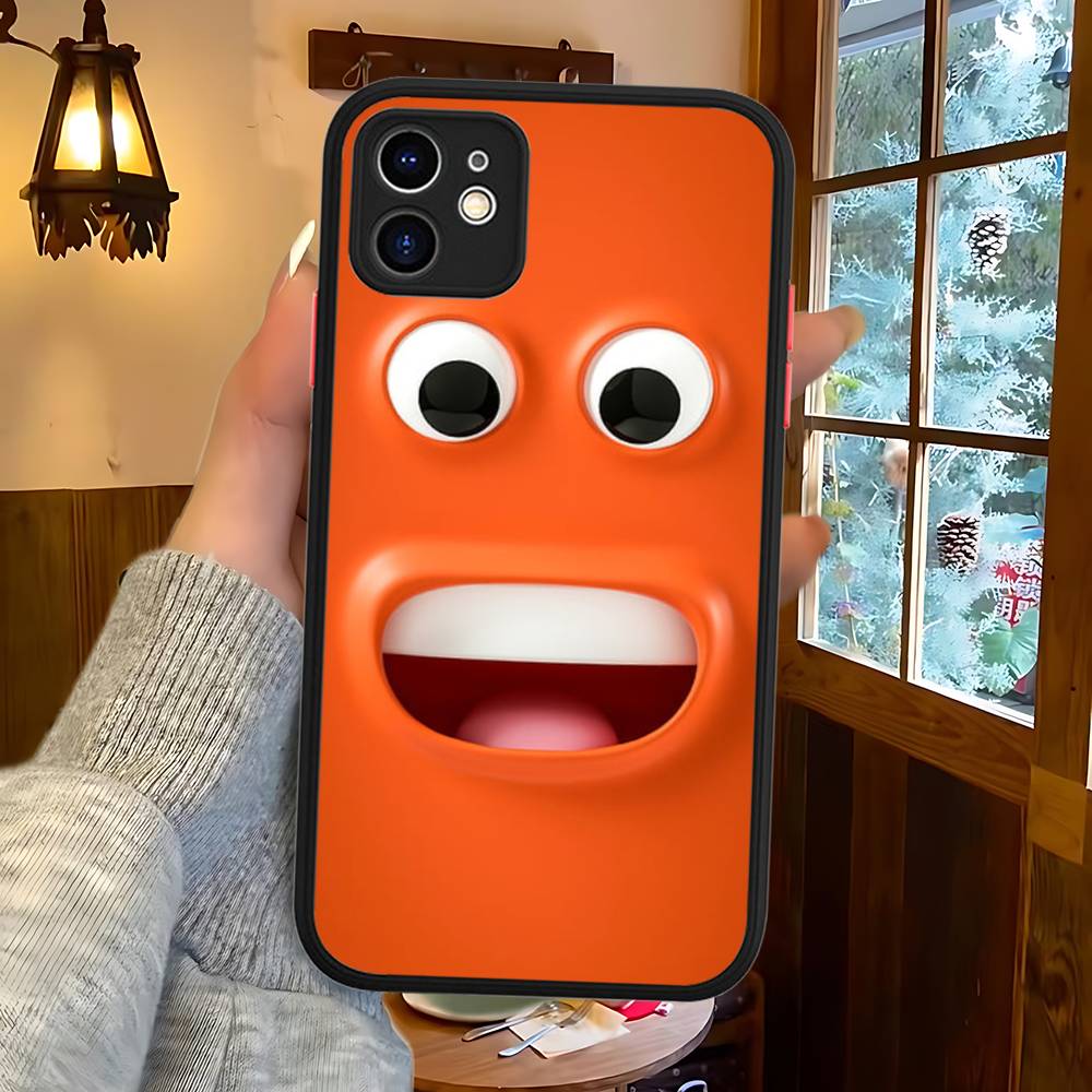 Funny Face Matte Translucent Phone Case For Iphone 16 ProMax 15 14 13 12 11 X XS PRO Plus