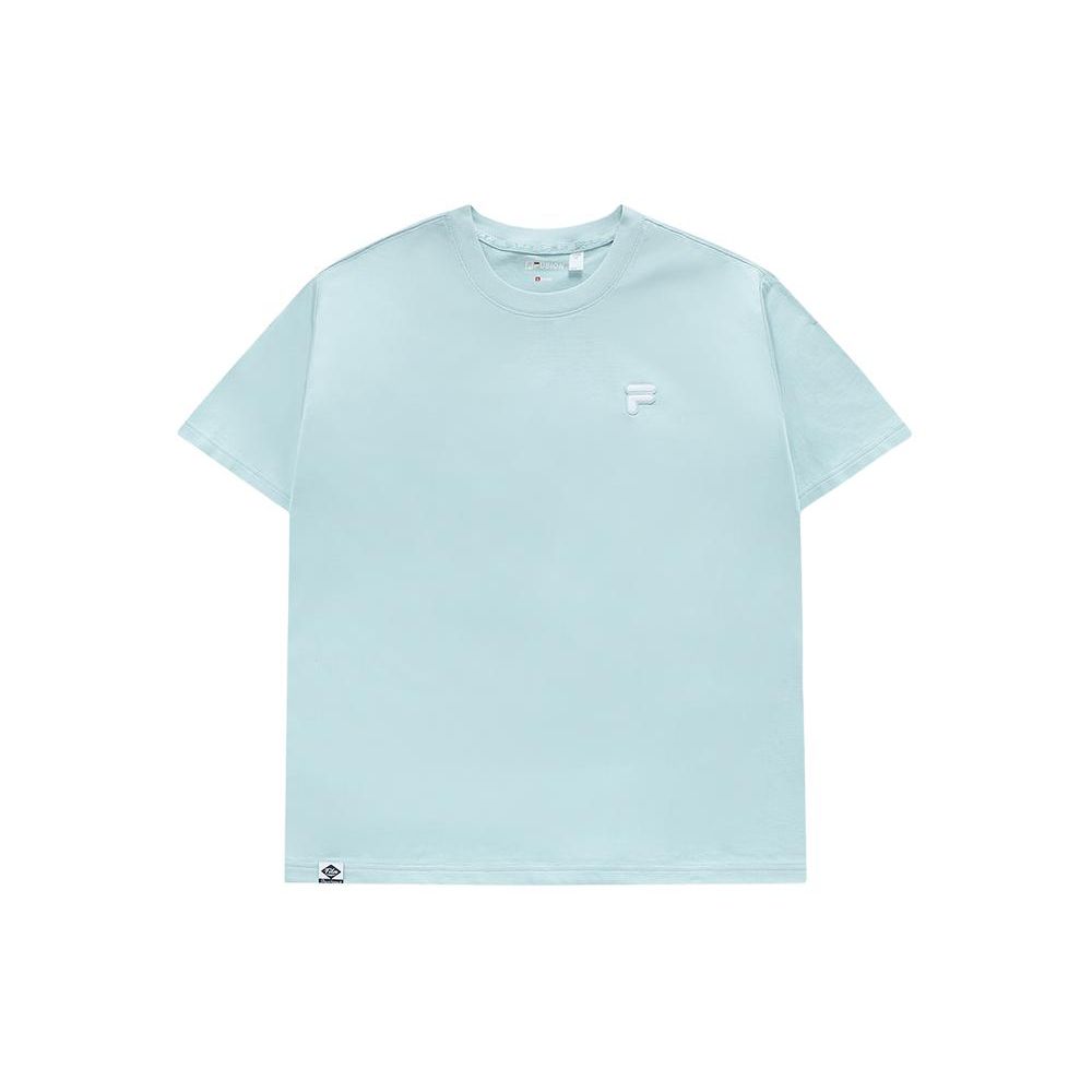 Fila Fusion Серия FOB SS24 Однотонный Мультиколор Спортивный Свободный Пуловер Круглый Вырез Короткий Рукав Дышащая Футболка Унисекс Топы T11U423112F-LB