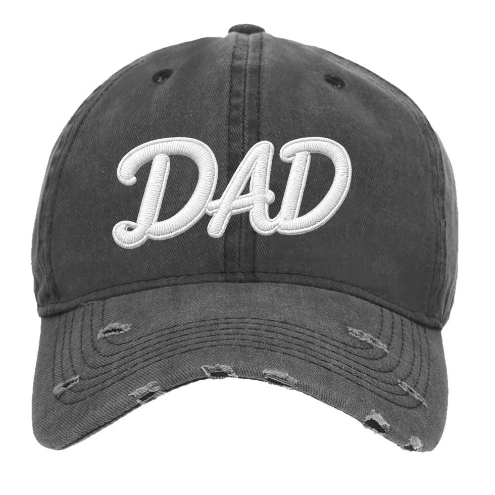 Ripped Brim Washed Cotton Dad Hat Distressed Washed Sun Cap MOM DAD Baseball Cap Family Matching