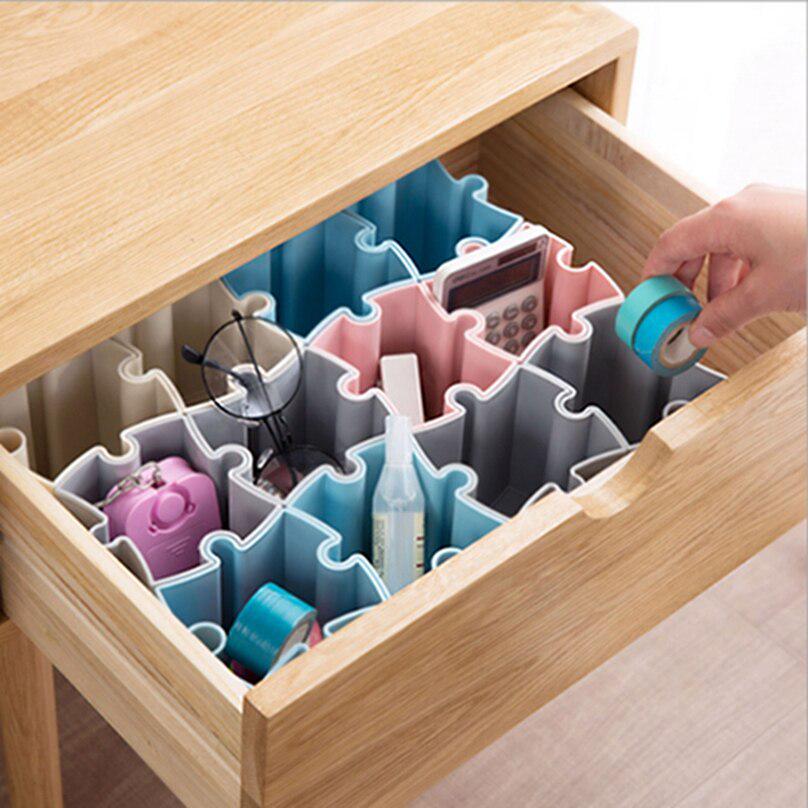 DIY Stitching Cosmetic Pen Storage Box Makeup Brush Holder Desk Desktop Offices Storage Box Case
