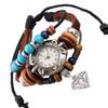 Genuine Leather Bracelet Watch+Vintage Cowhide Bracelet Watch+Beaded Handmade Bracelet+Men's And Women's Bracelet Watch