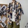 Hawaiian Men's Casual Flower Shirt Hong Kong Style Retro Beach Shirt Floral Couple Flower Shirt Short Sleeve Men