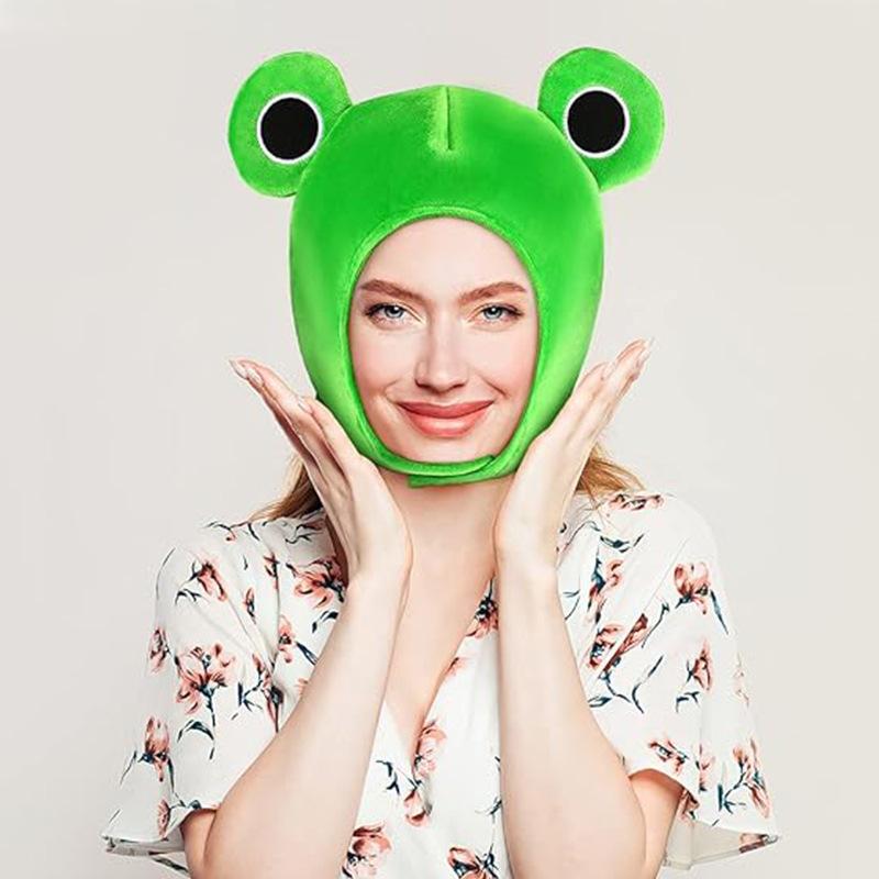 1 Piece Women Frog Prince Plush Hat New Green Animal Frog Headband Halloween Party Costume Prop