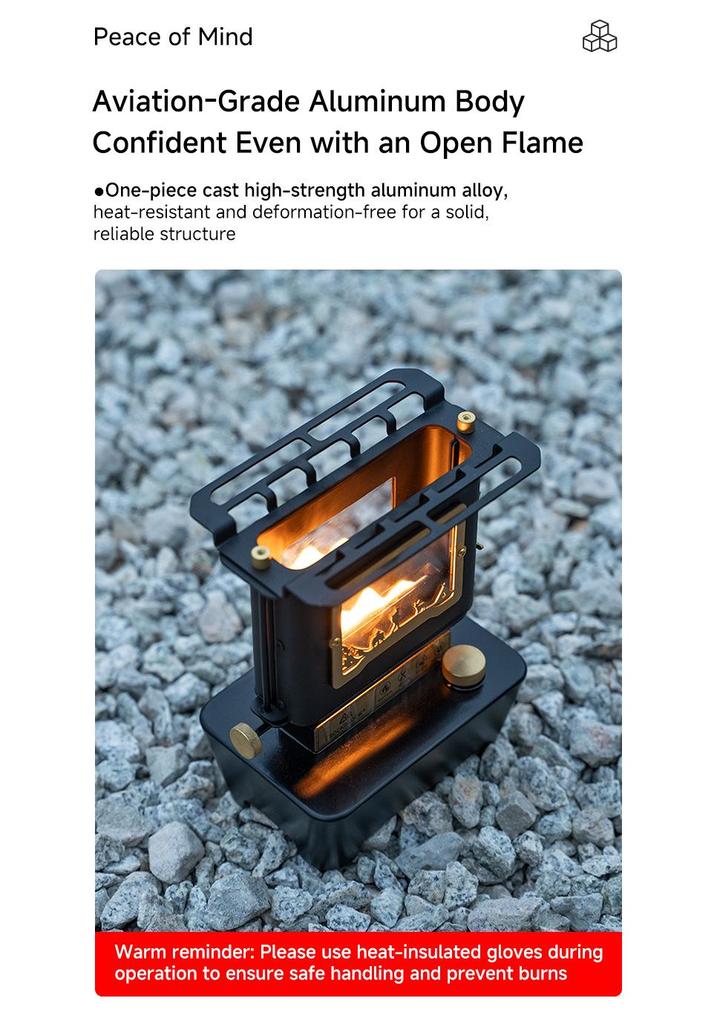 High-Transparency Retro Glass Tea Stove with Kerosene Lamp for Camping or Home
