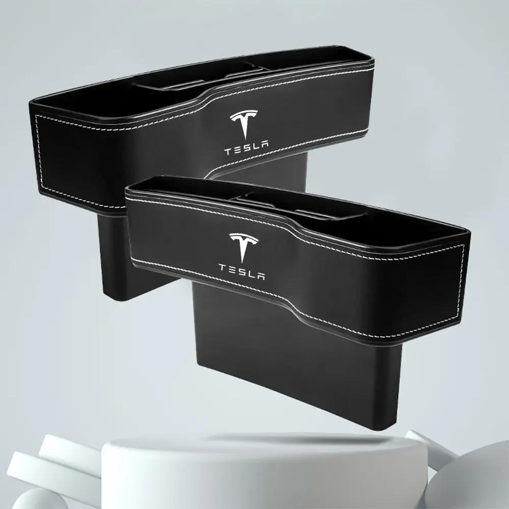 Car Sticker 2025 Hot For Tesla Model 3 Model Y S X Roadster Cybertruck Juguete SpaceX Car Leather Seat Crevice Storage Box Gap S